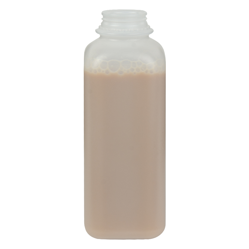 16 oz. HDPE Square Bottle with STT neck