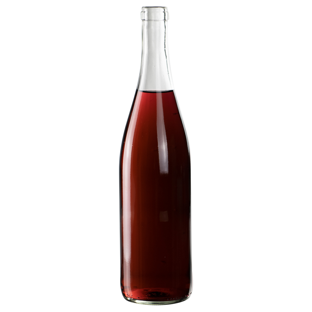 750mL Clear Glass Flat Bottom Bottle w/ Cork Neck (Cork sold separately)