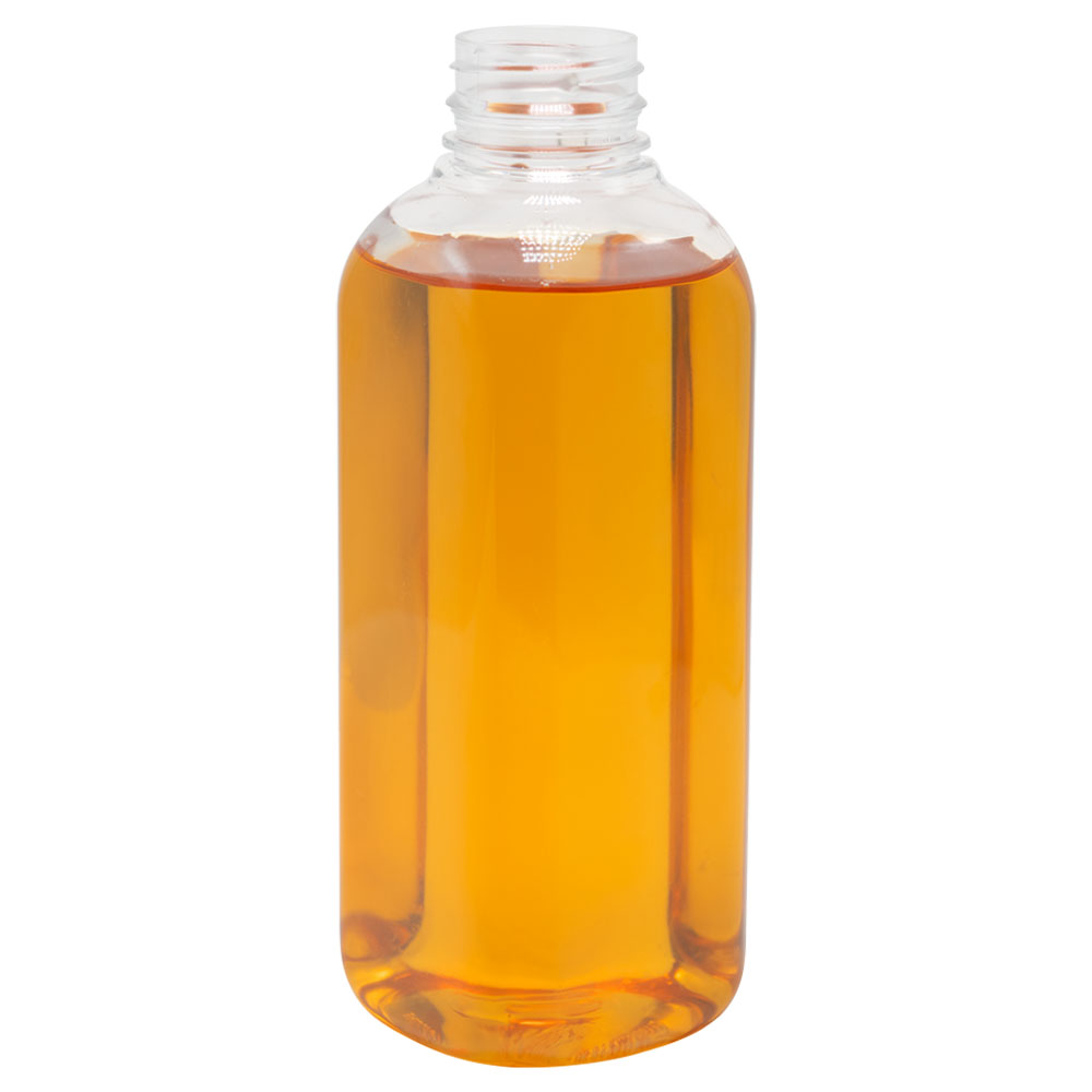 20 oz. Clear PET French Square Bottle with 38mm PANO Neck (Cap Sold Separately)