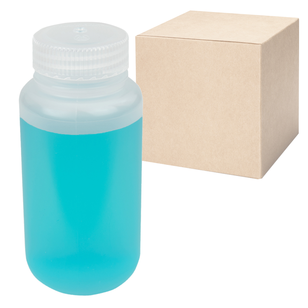 8 oz./250mL Nalgene™ Lab Quality Wide Mouth Polypropylene Bottles with 43mm Caps - Case of 72
