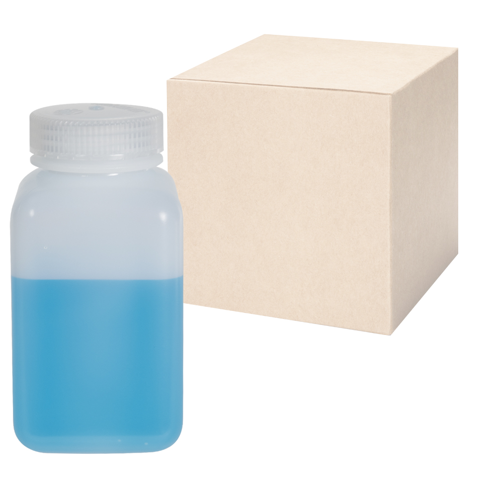 16 oz./500mL Nalgene™ Wide Mouth Polyethylene Square Bottles with 53mm Caps - Case of 48