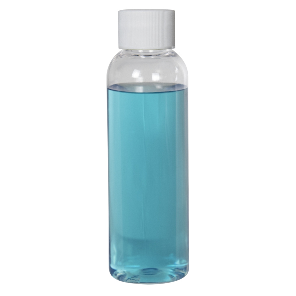 2 oz. Cosmo High Clarity Round Bottle with Plain 20/410 Cap with F217 Liner