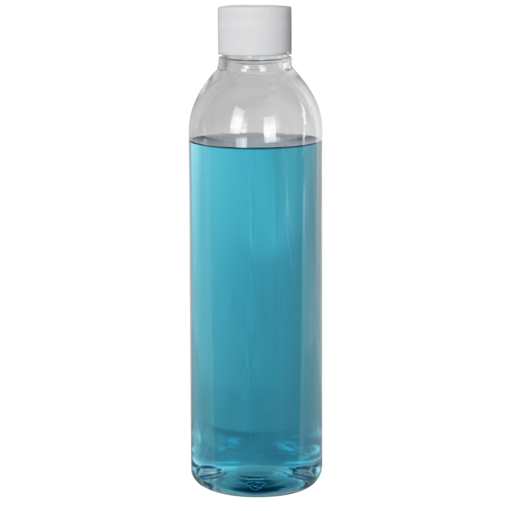 8 oz. Cosmo High Clarity Round Bottle with Plain 24/410 Cap with F217 Liner