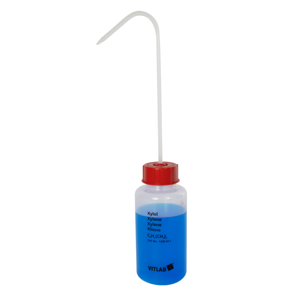 500mL VITsafe™ Xylene Labeled Safety Wash Bottle