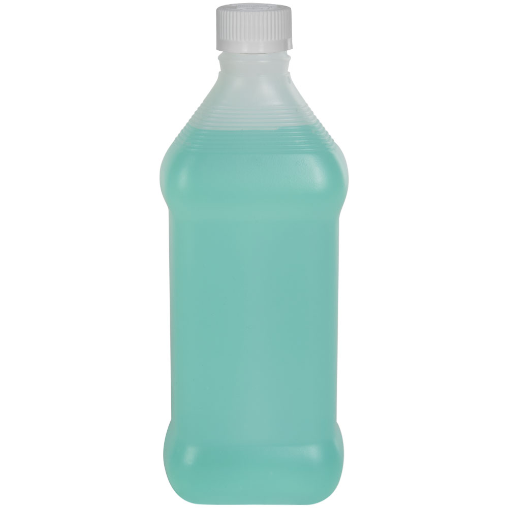 16 oz. Natural HDPE Oval Rubbing Alcohol Bottle with 28/410 CRC Cap