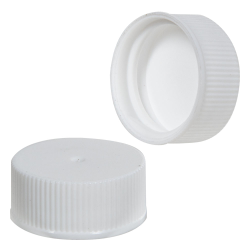 22/400 White Polypropylene Ribbed Cap with F217 Liner