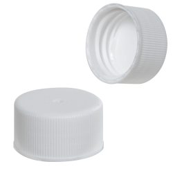 24/414 White Polypropylene Ribbed Cap with F217 Liner