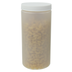 16 oz. Natural HDPE Wide Mouth Round Jar with 70/400 White Ribbed Cap with F217 Liner