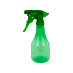 12 oz. Green Cristal Contempo PET Spray Bottle with Green Polypropylene Sprayer