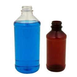 16 oz. Modern Round Clear PET Bottle with 28/400 CRC Cap