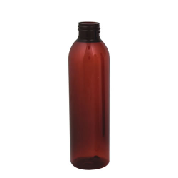 6 oz. Light Amber PET Cosmo Round Bottle with 24/410 Neck (Cap Sold Separately)