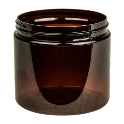 16 oz. Amber PET Straight Sided Jar with 89/400 Neck (Cap Sold Separately)