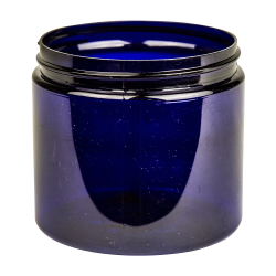 16 oz. Cobalt Blue PET Straight-Sided Round Jar with 89/400 Neck (Cap Sold Separately)
