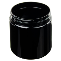16 oz. Black PET Straight Sided Jar with 89/400 Neck (Cap Sold Separately)
