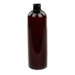 12 oz. Light Amber PET Cosmo Round Bottle with 24/410 Neck (Cap Sold Separately)