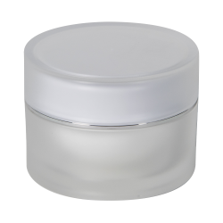 30mL Acrylic Frosted/Silver Round Jar with Lid & Liner