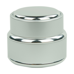 Brushed Aluminum Glass Jar with Lined Cap