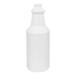 32 oz. White HDPE Decanter Spray Bottle with 28/410 Neck (Sprayers or Caps Sold Separately)