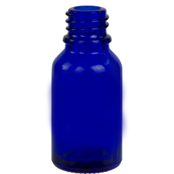 15ml/1/2 oz. Cobalt Blue Glass Boston Round Bottle with 18mm Neck (Cap & Reducer Sold Separately)