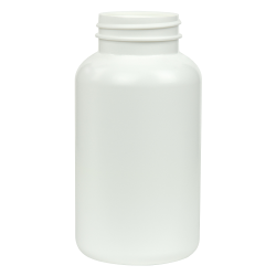 300cc/10.1 oz. White HDPE Pharma Packer Bottle with 45/400 Neck (Cap Sold Separately)
