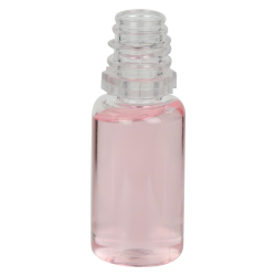 10mL Clear PET Boston Round CRC E-Liquid Bottle with 13/415 Neck (Cap Sold Separately)