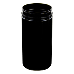 32 oz. Black PET Straight-Sided Round Jar with 89/400 Neck (Cap Sold Separately)