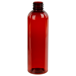4 oz. Red Amber PET Cosmo Round Bottle with 20/410 Neck (Cap Sold Separately)