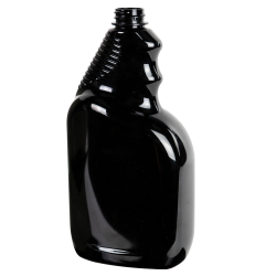 32 oz. Black PET Oval Spray Bottle with 28/400 Neck (Sprayer Sold Separately)