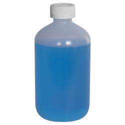 16 oz. LDPE Boston Round Bottle with 28/400 CRC Cap with F217 Liner