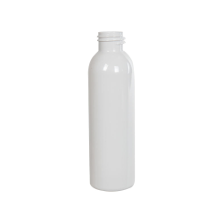 4 oz. White PET Cosmo Round Bottle with 24/410 Neck (Cap Sold Separately)