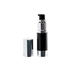 30mL Black/Silver Aluminum Airless Treatment Bottle with Pump & Cap