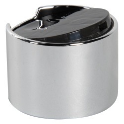 24/410 Silver & Black Disc Oversized Dispensing Cap with 0.250" Orifice