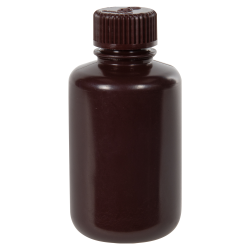 4 oz./125mL Nalgene™ Amber Narrow Mouth Bottle with 24mm Cap