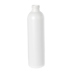 8 oz. HDPE White Cosmo Bottle 24/410 Neck  (Cap Sold Separately)