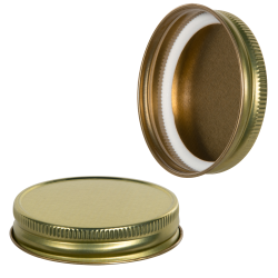 70G-450 Gold Metal Cap with Plastisol Liner & No Button