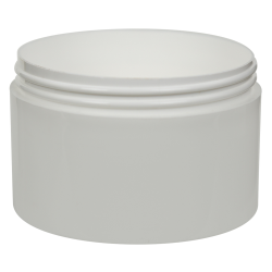 10 oz. White Polypropylene Straight Sided Jar with 100/400 Neck (Cap Sold Separately)
