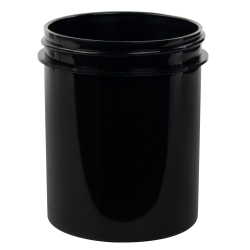 4 oz. Black Polypropylene Straight Sided Jar with 58/400 Neck (Cap Sold Separately)