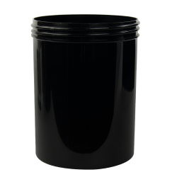 26 oz. Black Polypropylene Straight Sided Jar with 100/400 Neck (Cap Sold Separately)
