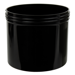 32 oz. Black Polypropylene Straight-Sided Round Jar with 120/400 Neck (Cap Sold Separately)