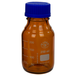 250mL Amber Glass Media/Storage Bottle with GL45 Cap