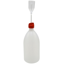 1000mL Kartell® Natural LDPE Adjustable Dispenser Bottle (5mL to 25mL measuring cup)