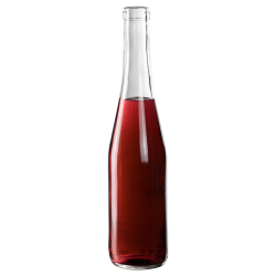 375mL Clear Glass Flat Bottom Bottle w/ Cork Neck