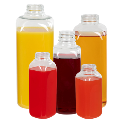 French Square PET Beverage Bottles with ISS/IPEC Neck