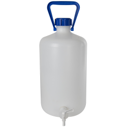 10 Liter Kartell® Heavy Walled Narrow Mouth HDPE Carboy with Spigot