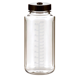 1000mL Polycarbonate Wide Mouth Graduated Bottles with 63mm Caps - Case of 48