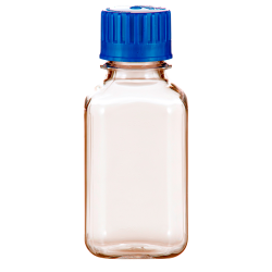 250mL Polycarbonate Graduated Square Bottles with 38/430 Caps