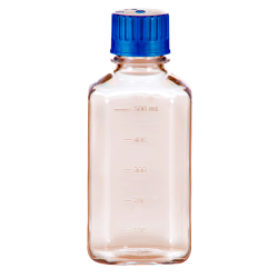 500mL Polycarbonate Graduated Square Bottles with 38/430 Caps