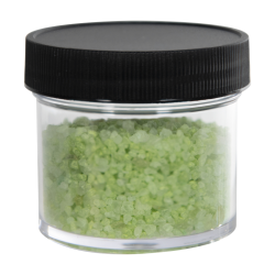 1-1/2 oz. Clear Polystyrene Straight Sided Jar with Black 38/400 Cap with F217 Liner