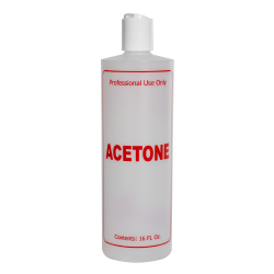 16 oz. Natural HDPE Cylinder Bottle with 24/410 White Disc Top Cap & Red "Acetone" Embossed
