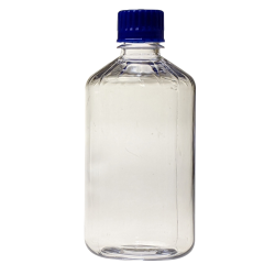 1000mL Polycarbonate Graduated Boston Round Bottles with 38/430 Caps - Case of 48